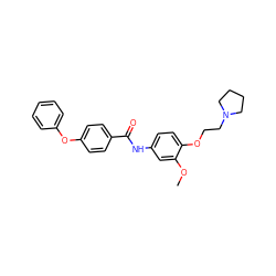 COc1cc(NC(=O)c2ccc(Oc3ccccc3)cc2)ccc1OCCN1CCCC1 ZINC000028899151