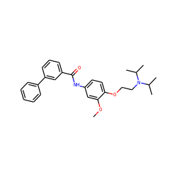 COc1cc(NC(=O)c2cccc(-c3ccccc3)c2)ccc1OCCN(C(C)C)C(C)C ZINC000040567747