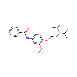 COc1cc(NC(=O)c2ccccc2)ccc1OCCN(C(C)C)C(C)C ZINC000040764318