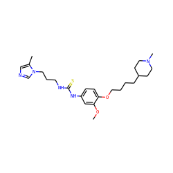 COc1cc(NC(=S)NCCCn2cncc2C)ccc1OCCCCC1CCN(C)CC1 ZINC001772633059