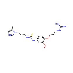 COc1cc(NC(=S)NCCCn2cncc2C)ccc1OCCCNC(=N)N ZINC001772644771