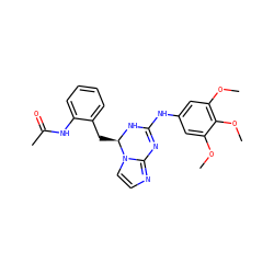 COc1cc(NC2=Nc3nccn3[C@@H](Cc3ccccc3NC(C)=O)N2)cc(OC)c1OC ZINC000299856846