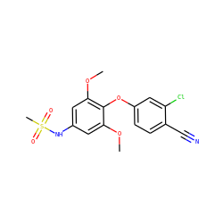 COc1cc(NS(C)(=O)=O)cc(OC)c1Oc1ccc(C#N)c(Cl)c1 ZINC000653873765