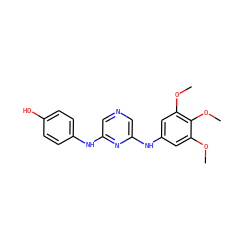 COc1cc(Nc2cncc(Nc3ccc(O)cc3)n2)cc(OC)c1OC ZINC000040943499
