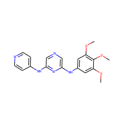 COc1cc(Nc2cncc(Nc3ccncc3)n2)cc(OC)c1OC ZINC000040937702