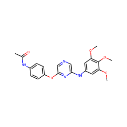 COc1cc(Nc2cncc(Oc3ccc(NC(C)=O)cc3)n2)cc(OC)c1OC ZINC000040410706