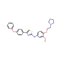COc1cc(Nc2nc(-c3ccc(Oc4ccccc4)cc3)cs2)ccc1OCCN1CCCC1 ZINC000028899201