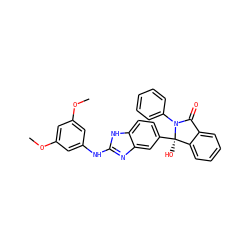 COc1cc(Nc2nc3cc([C@]4(O)c5ccccc5C(=O)N4c4ccccc4)ccc3[nH]2)cc(OC)c1 ZINC000116258197