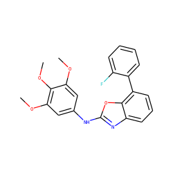 COc1cc(Nc2nc3cccc(-c4ccccc4F)c3o2)cc(OC)c1OC ZINC000169327796
