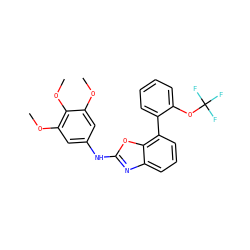 COc1cc(Nc2nc3cccc(-c4ccccc4OC(F)(F)F)c3o2)cc(OC)c1OC ZINC000169327799