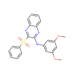 COc1cc(Nc2nc3ccccc3nc2S(=O)(=O)c2ccccc2)cc(OC)c1 ZINC000072126288