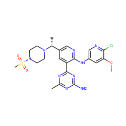 COc1cc(Nc2ncc([C@@H](C)N3CCN(S(C)(=O)=O)CC3)cc2-c2nc(C)nc(N)n2)cnc1Cl ZINC000113156444
