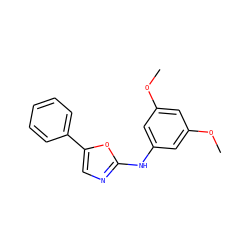 COc1cc(Nc2ncc(-c3ccccc3)o2)cc(OC)c1 ZINC000013611280