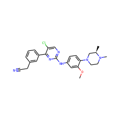 COc1cc(Nc2ncc(Cl)c(-c3cccc(CC#N)c3)n2)ccc1N1CCN(C)[C@H](C)C1 ZINC000096272925