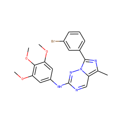 COc1cc(Nc2ncc3c(C)nc(-c4cccc(Br)c4)n3n2)cc(OC)c1OC ZINC000006716392