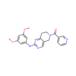 COc1cc(Nc2ncc3c(n2)CCN(C(=O)c2cccnc2)C3)cc(OC)c1 ZINC001772648144