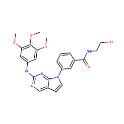 COc1cc(Nc2ncc3ccn(-c4cccc(C(=O)NCCO)c4)c3n2)cc(OC)c1OC ZINC000036348694
