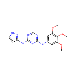 COc1cc(Nc2ncnc(Nc3cc[nH]n3)n2)cc(OC)c1OC ZINC000063539345