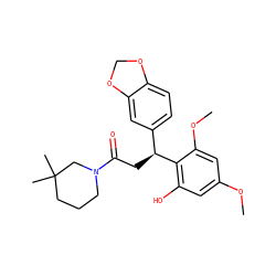 COc1cc(O)c([C@@H](CC(=O)N2CCCC(C)(C)C2)c2ccc3c(c2)OCO3)c(OC)c1 ZINC000095582463