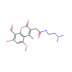 COc1cc(O)c(C=O)c2oc(=O)c(CC(=O)NCCN(C)C)c(C)c12 ZINC000167036644