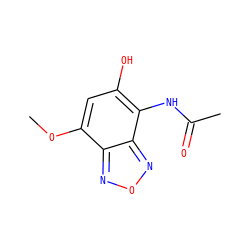 COc1cc(O)c(NC(C)=O)c2nonc12 ZINC000006492991