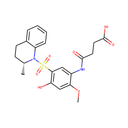 COc1cc(O)c(S(=O)(=O)N2c3ccccc3CC[C@H]2C)cc1NC(=O)CCC(=O)O ZINC000087613127