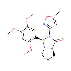 COc1cc(OC)c([C@H]2N(c3cc(C)on3)C(=O)[C@H]3CCCN32)cc1OC ZINC000058047708
