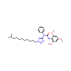 COc1cc(OC)c(NC(=O)N(c2ccccc2)c2nnn(CCCCCCCCCC(C)C)n2)c(OC)c1 ZINC000029473957