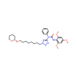 COc1cc(OC)c(NC(=O)N(c2ccccc2)c2nnn(CCCCCCCCO[C@H]3CCCCO3)n2)c(OC)c1 ZINC000003929815