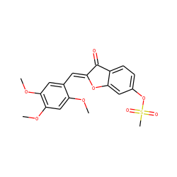 COc1cc(OC)c(OC)cc1/C=C1\Oc2cc(OS(C)(=O)=O)ccc2C1=O ZINC000013759046