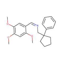 COc1cc(OC)c(OC)cc1/C=N\CC1(c2ccccc2)CCCC1 ZINC000013155015