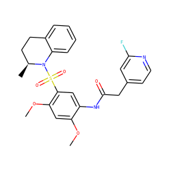 COc1cc(OC)c(S(=O)(=O)N2c3ccccc3CC[C@@H]2C)cc1NC(=O)Cc1ccnc(F)c1 ZINC000095563369