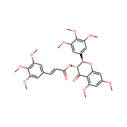 COc1cc(OC)c2c(c1)O[C@H](c1cc(OC)c(OC)c(OC)c1)[C@@H](OC(=O)/C=C/c1cc(OC)c(OC)c(OC)c1)C2=O ZINC000473127952
