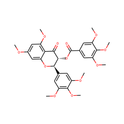 COc1cc(OC)c2c(c1)O[C@H](c1cc(OC)c(OC)c(OC)c1)[C@@H](OC(=O)c1cc(OC)c(OC)c(OC)c1)C2=O ZINC000142985380