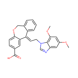 COc1cc(OC)c2c(c1)ncn2C/C=C1\c2ccccc2COc2ccc(C(=O)O)cc21 ZINC000013727148