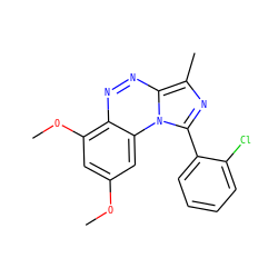 COc1cc(OC)c2nnc3c(C)nc(-c4ccccc4Cl)n3c2c1 ZINC000068206864