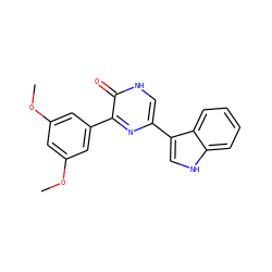 COc1cc(OC)cc(-c2nc(-c3c[nH]c4ccccc34)c[nH]c2=O)c1 ZINC000299823478