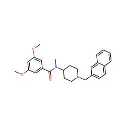 COc1cc(OC)cc(C(=O)N(C)C2CCN(Cc3ccc4ccccc4c3)CC2)c1 ZINC000036351777