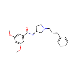 COc1cc(OC)cc(C(=O)N[C@@H]2CCN(C/C=C/c3ccccc3)C2)c1 ZINC000036351715