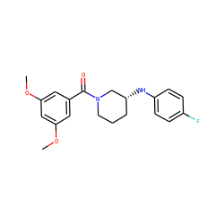 COc1cc(OC)cc(C(=O)N2CCC[C@@H](Nc3ccc(F)cc3)C2)c1 ZINC000012300747