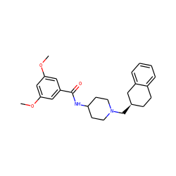 COc1cc(OC)cc(C(=O)NC2CCN(C[C@@H]3CCc4ccccc4C3)CC2)c1 ZINC000036351792