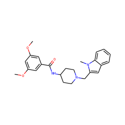 COc1cc(OC)cc(C(=O)NC2CCN(Cc3cc4ccccc4n3C)CC2)c1 ZINC000036351806