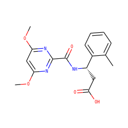 COc1cc(OC)nc(C(=O)N[C@@H](CC(=O)O)c2ccccc2C)n1 ZINC000223526450