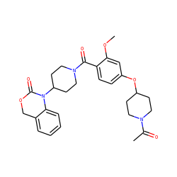 COc1cc(OC2CCN(C(C)=O)CC2)ccc1C(=O)N1CCC(N2C(=O)OCc3ccccc32)CC1 ZINC000003824080