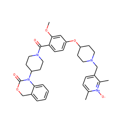 COc1cc(OC2CCN(Cc3ccc(C)[n+]([O-])c3C)CC2)ccc1C(=O)N1CCC(N2C(=O)OCc3ccccc32)CC1 ZINC000026266682