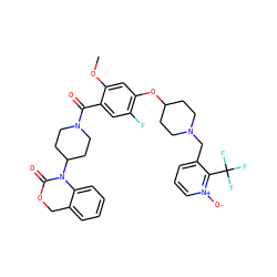 COc1cc(OC2CCN(Cc3ccc[n+]([O-])c3C(F)(F)F)CC2)c(F)cc1C(=O)N1CCC(N2C(=O)OCc3ccccc32)CC1 ZINC000026251986