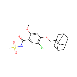 COc1cc(OCC23CC4CC(CC(C4)C2)C3)c(Cl)cc1C(=O)NS(C)(=O)=O ZINC000261139872