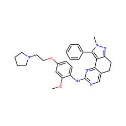 COc1cc(OCCN2CCCC2)ccc1Nc1ncc2c(n1)-c1c(nn(C)c1-c1ccccc1)CC2 ZINC000143025178