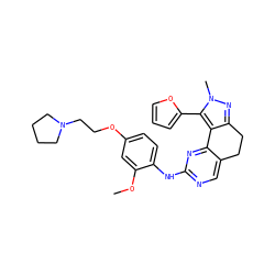 COc1cc(OCCN2CCCC2)ccc1Nc1ncc2c(n1)-c1c(nn(C)c1-c1ccco1)CC2 ZINC000169702239