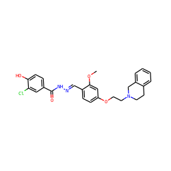 COc1cc(OCCN2CCc3ccccc3C2)ccc1/C=N/NC(=O)c1ccc(O)c(Cl)c1 ZINC000013492699